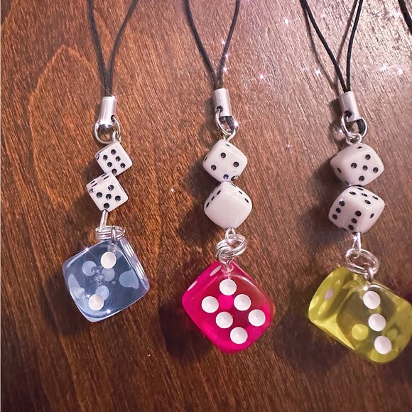 Unique Phone Charm,/ Dice Charm backpack / Dice Gift / Phone Charm Artisan - Picture 8 of 14